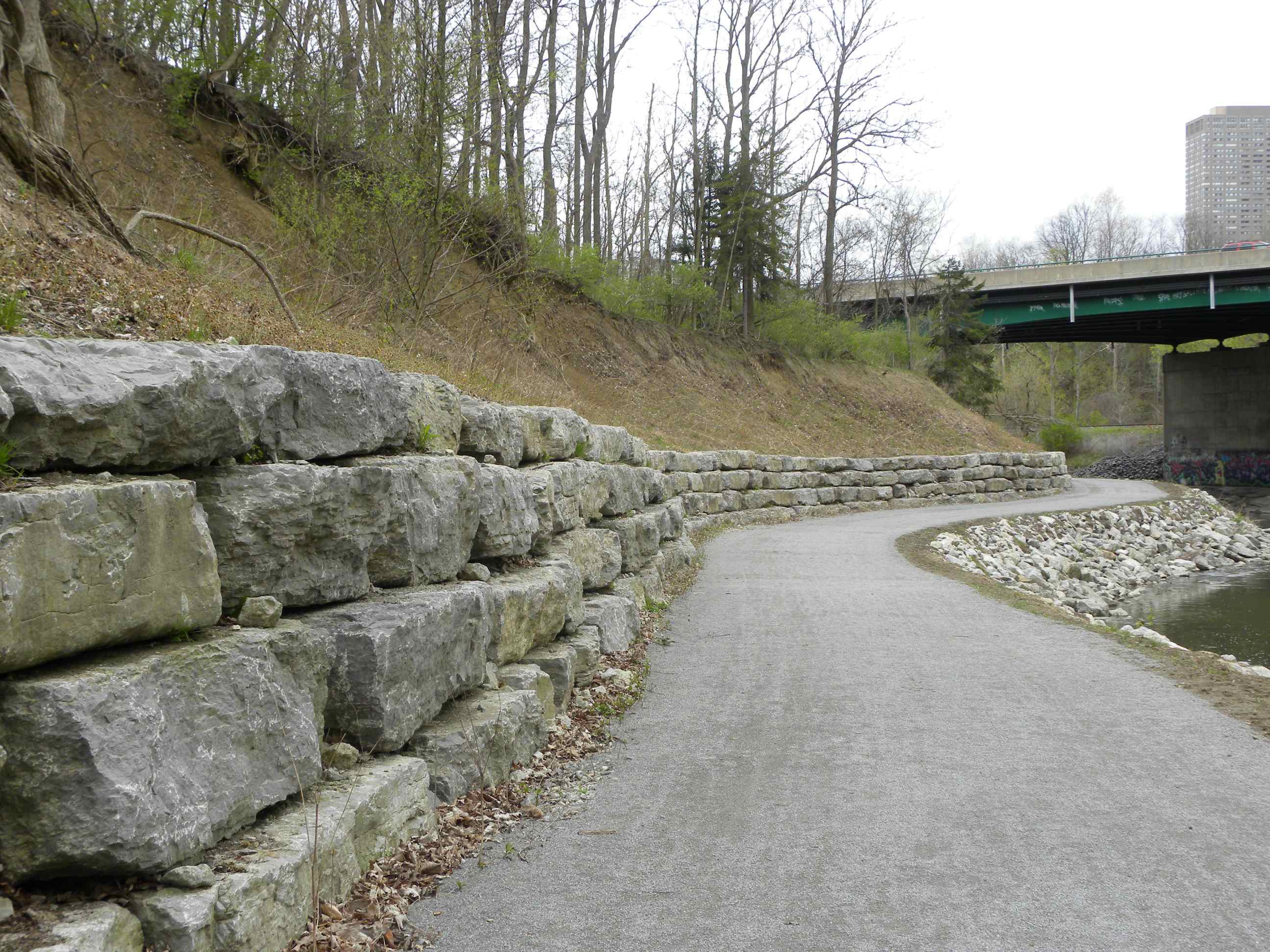 Retaining wall and creek edge_4945